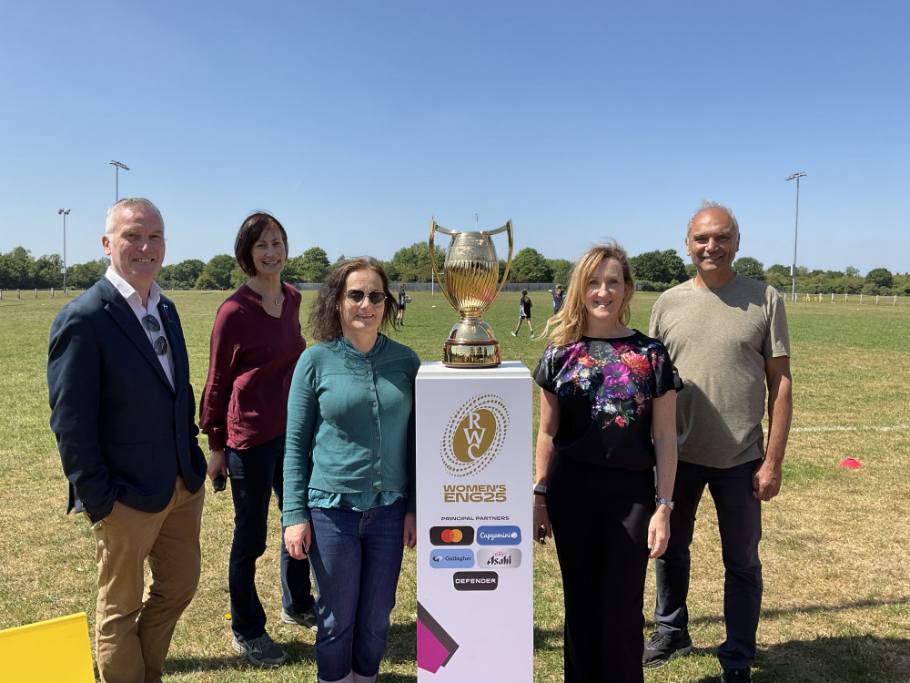 Richmond Councillors celebrate women in sport with the Rugby World Cup 2025 trophy tour stopping in Twickenham (credit: Richmond Council). Richmond Councillors celebrate women in sport with the Rugby World Cup 2025 trophy tour stopping in Twickenham (credit: Richmond Council).
