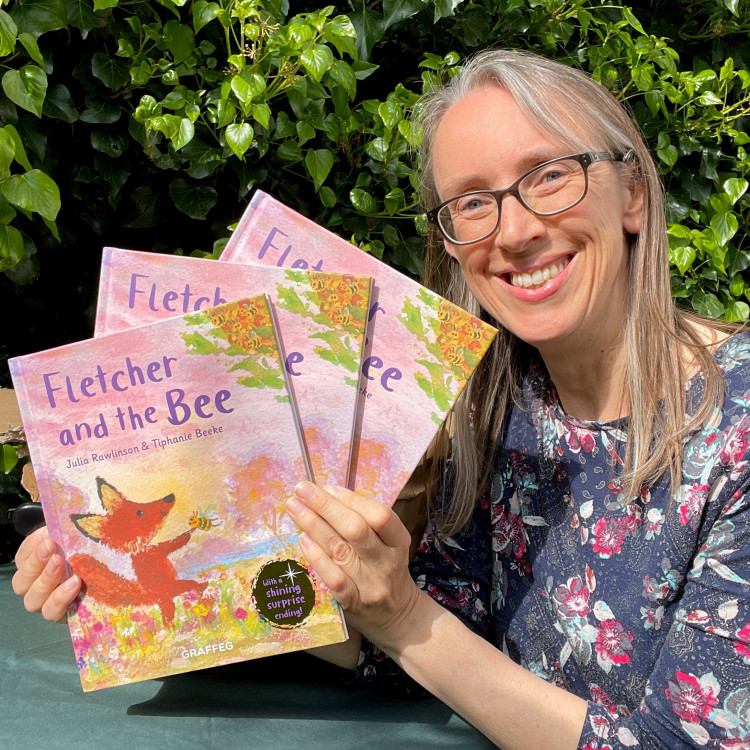 Julia Rawlinson with Fletcher and the Bee (image supplied)