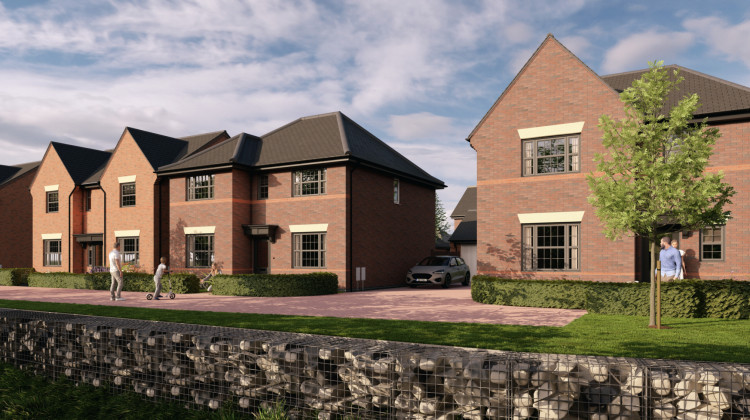 An artist's impression of the new homes at The Asps (image via Warwickshire County Council)