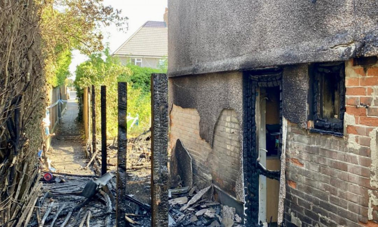 The rear of the property where the fire began.