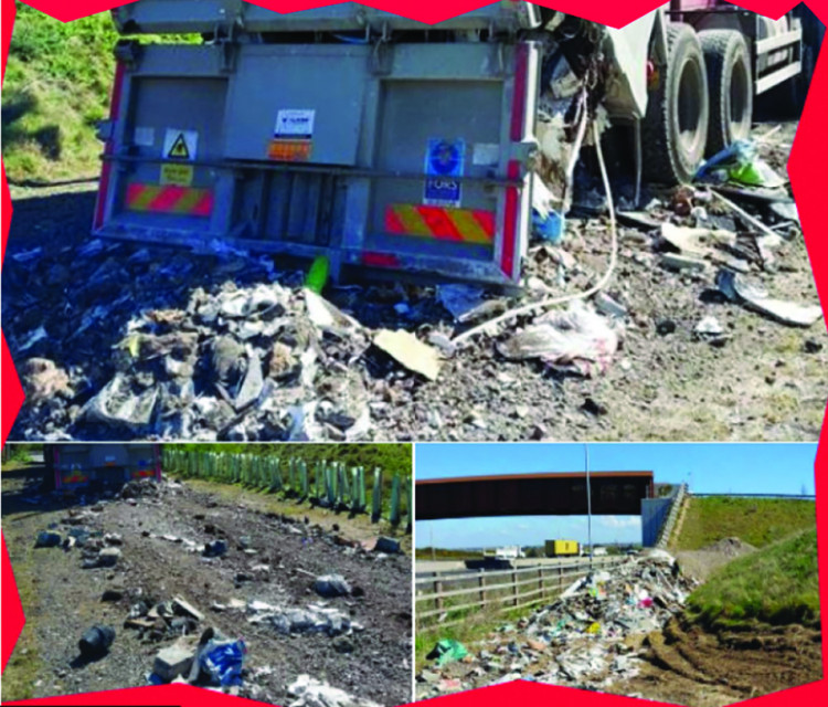 The fly tip between the A1013 and A13.
