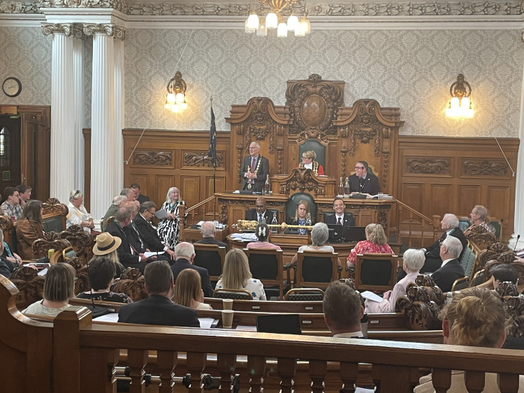 Cllr Kerry Waters and Cllr Gary Lawson have been elected as Mayor and Deputy Mayor of Stockport respectively for the 2025/26 term (Image - Nub News)