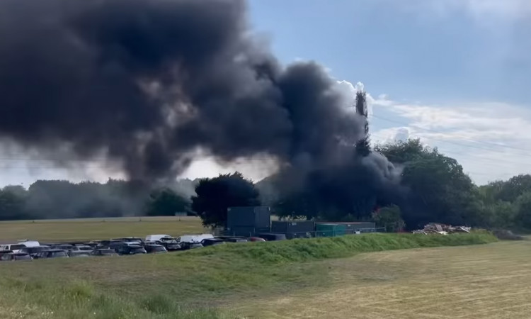 The fire at Macclesfield RUFC (Credit: Max Homer)