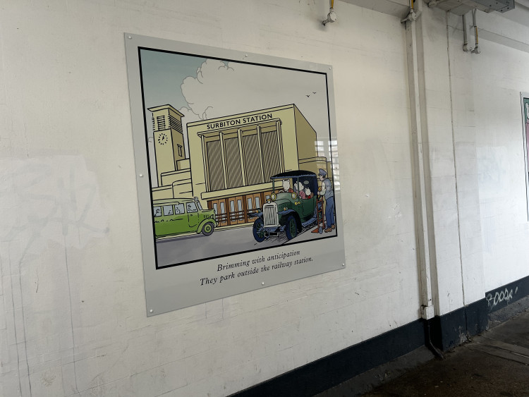 The mural is up in the public footbridge at Surbiton Station (Credit: Tilly O'Brien)