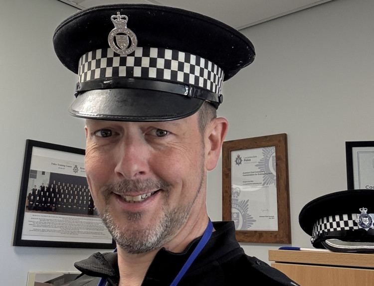 Superintendent Paul Allen lost his hat during a busy weekend shift in Leicester city centre around 23 years ago. Photo: Leicestershire Police