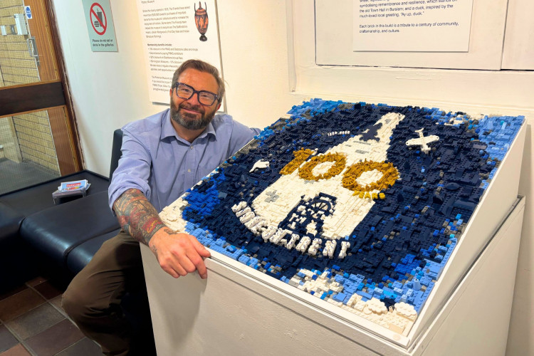 The Lego centenary logo is now on display at the Potteries Museum & Art Gallery. (Nub News)