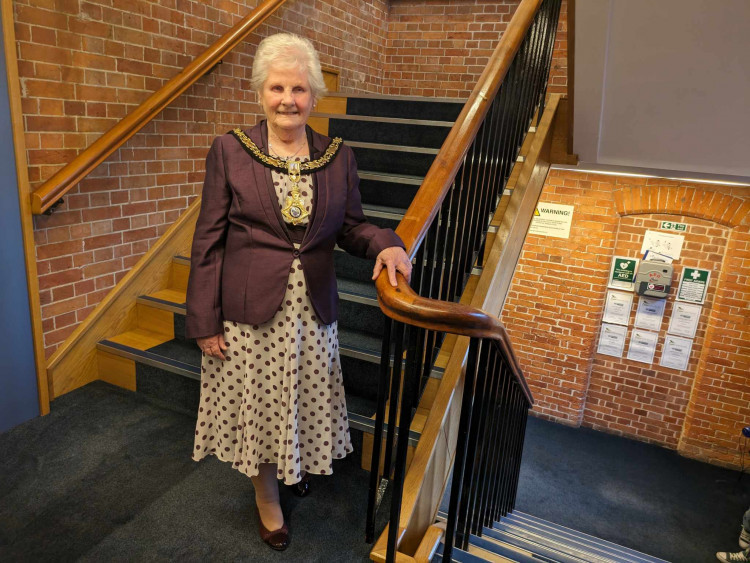 Cllr Ann Nevitt, who steps down as Sandbach Mayor tonight (Wednesday) has been nominated for Cheshire Woman of the Year. (Photo: Nub News)