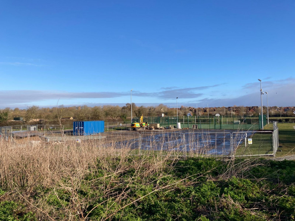 Construction on the Riverside Park skatepark began earlier this year. Construction on the Riverside Park skatepark began earlier this year.