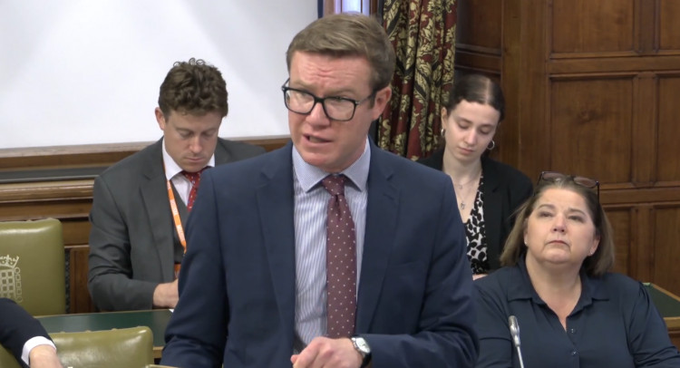 Tim Roca raised the issue of Cheshire roadworks in Parliament this morning (Credit: parliamentlive.tv)