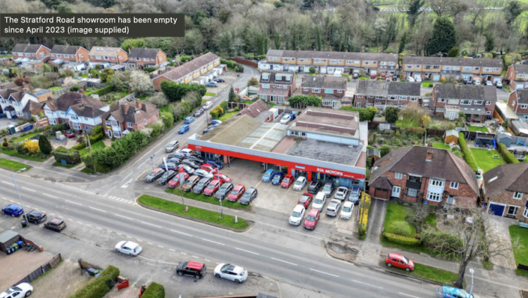 The Stratford Road showroom has been empty since April 2023 (image supplied)