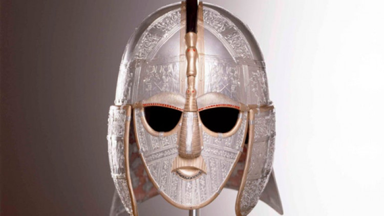 A replica of the Anglo-Saxon helmet found at Sutton Hoo, Suffolk