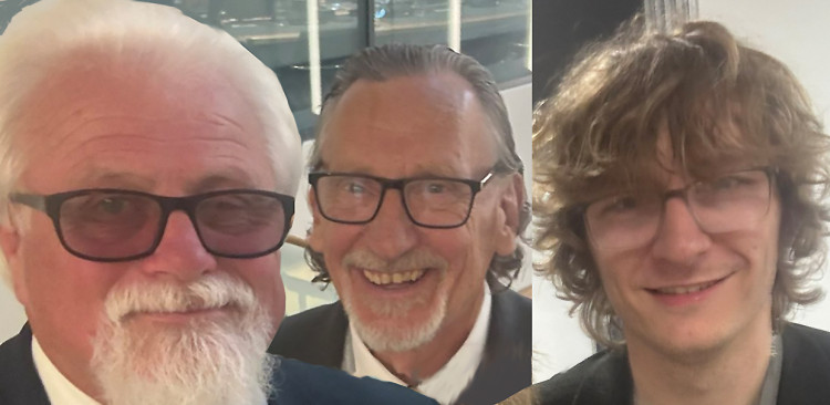 Reform Cllrs Russell Cherry, left, Alan Benson and Alex Anderson (right) at last night's meeting. 