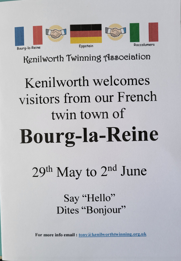 Visit from Kenilworth's twin town of Bourg-la-Reine, France