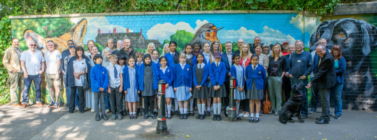 Four striking murals unveiled at Priory Pools in Warwick (images via Huw Bowen)