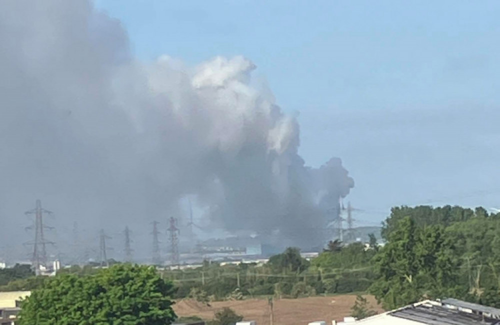 The pall of smoke pictured yesterday. The pall of smoke pictured yesterday.