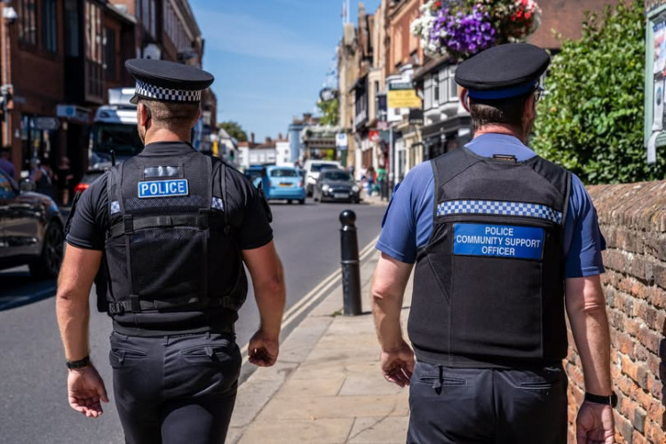A Policeman and a Community Support Officer patrol Maldon High Street. (Credit: Essex Police - Maldon District)