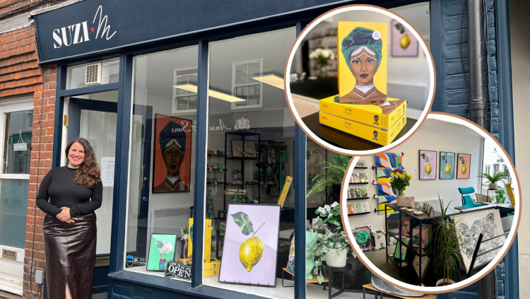 Suzi M owner, Suzanne Smith, alongside her new Maldon High Street shop. (Credit: Suzanne Smith)