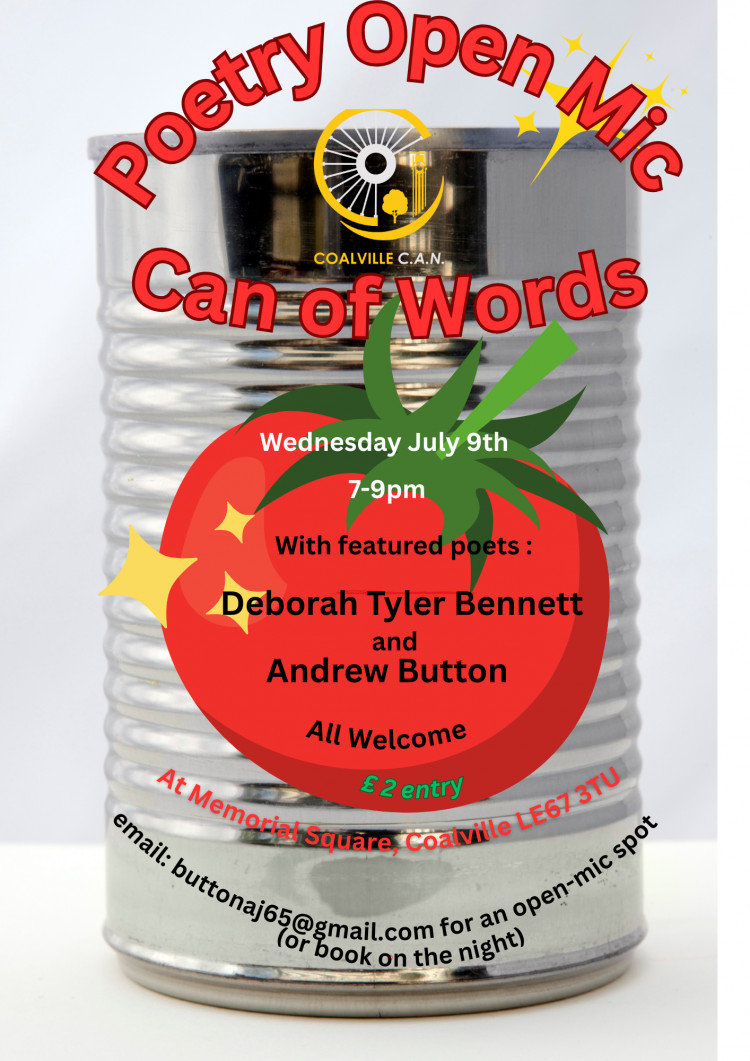Can of Words Poetry Open Mic at Coalville CAN, Memorial Square, Coalville Can of Words Poetry Open Mic at Coalville CAN, Memorial Square, Coalville