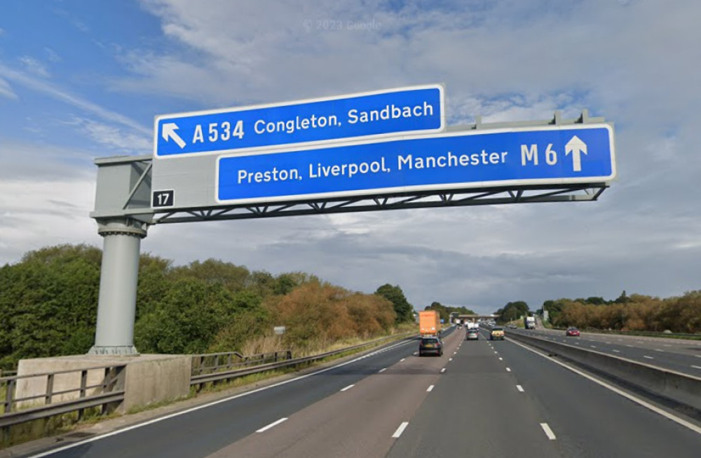Police are investigating a fatal crash on the M6 between J16 and J17 (Credit: Google Maps) Police are investigating a fatal crash on the M6 between J16 and J17 (Credit: Google Maps)