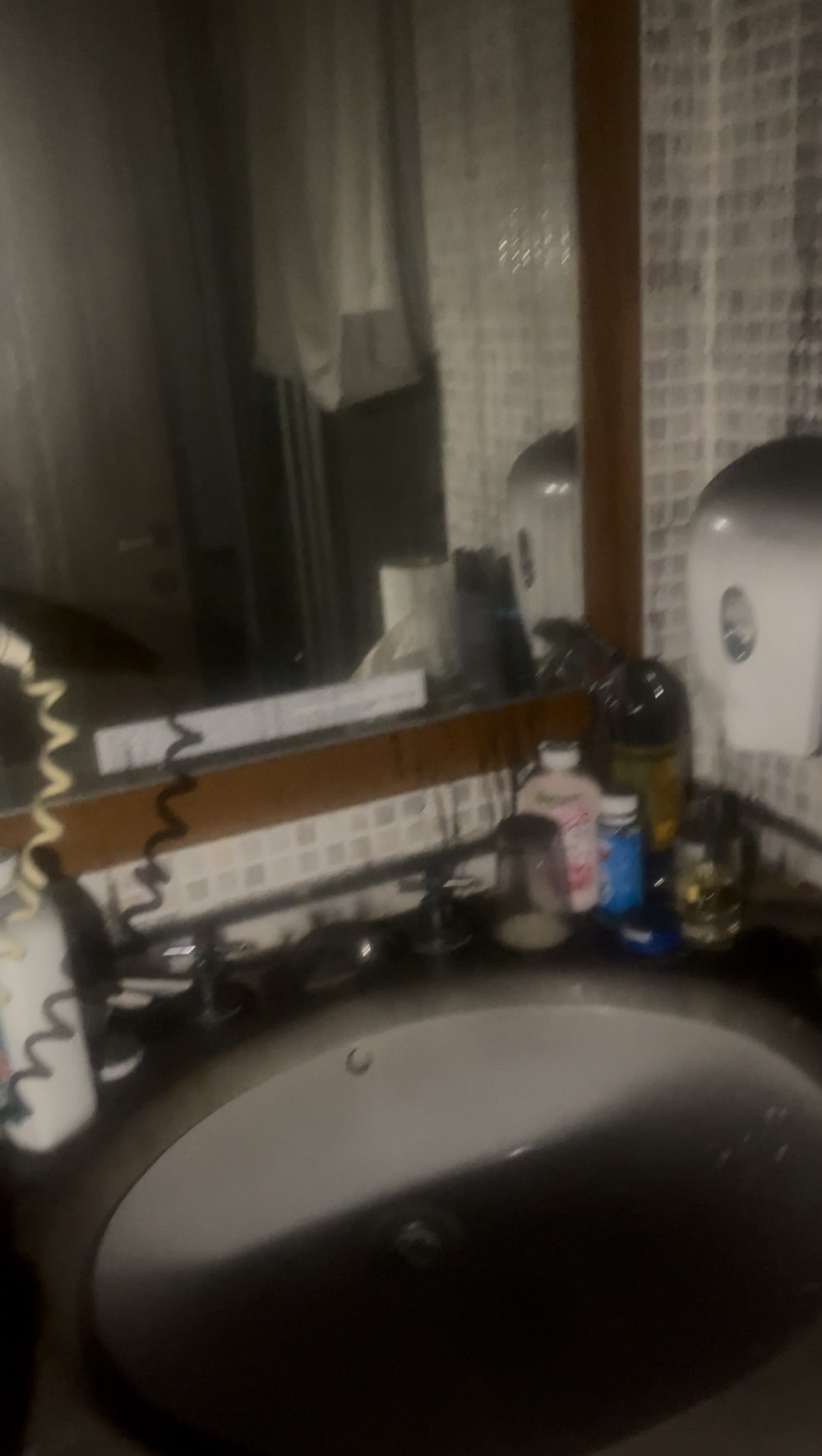 Inside the hotel bathroom when the blaze was over Inside the hotel bathroom when the blaze was over