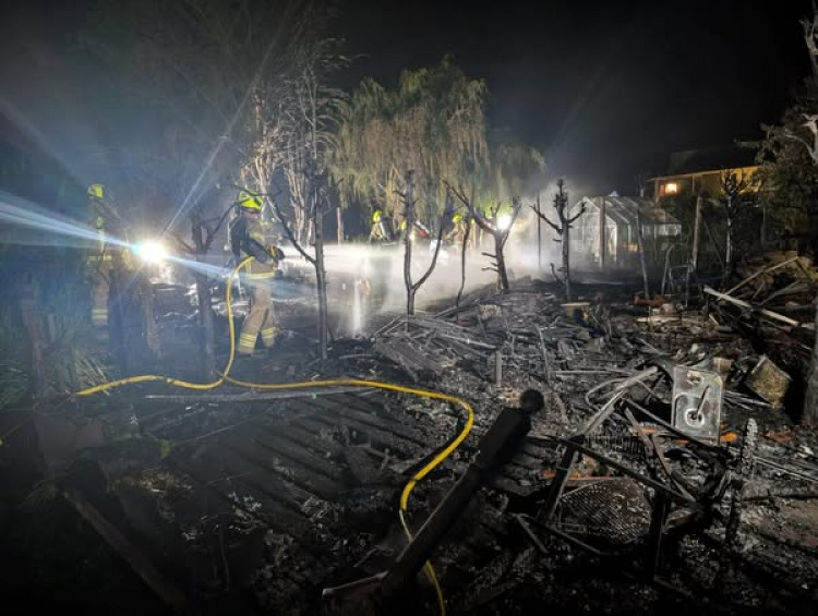 The fire destroyed several gardens, sheds and equipment in a path of destruction. (Credit: Essex County Fire & Rescue Service)