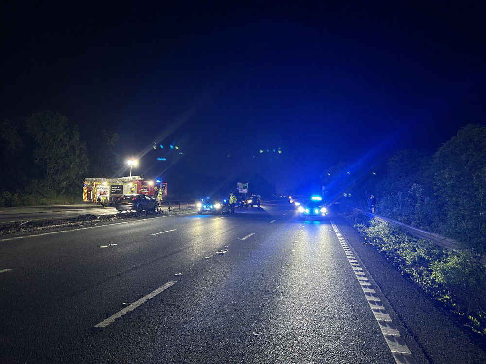 Emergency services at the scene on the A46 (image via Warwickshire OPU) Emergency services at the scene on the A46 (image via Warwickshire OPU)