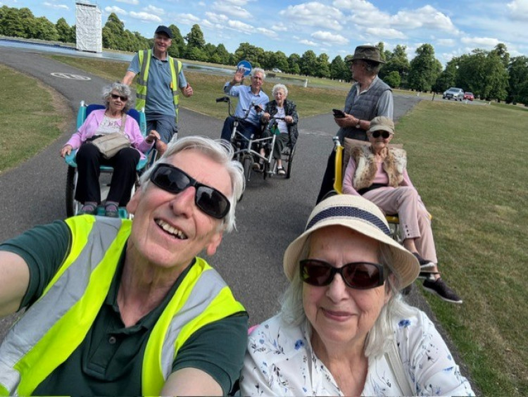 Teddington and Hampton Wick Voluntary Care group took the cyclists on a bike ride in Bushy Park (Credit: Phil Wardman)