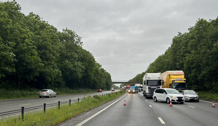 The A46 is closed southbound (image via Warwickshire OPU)