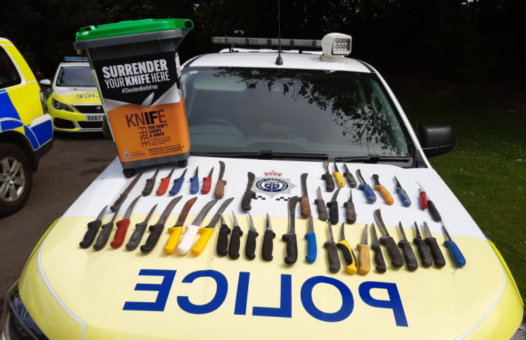 Spectre resulted in a total of 205 knives and bladed weapons being removed from Cheshire's streets. (Photo: Cheshire Constabulary)