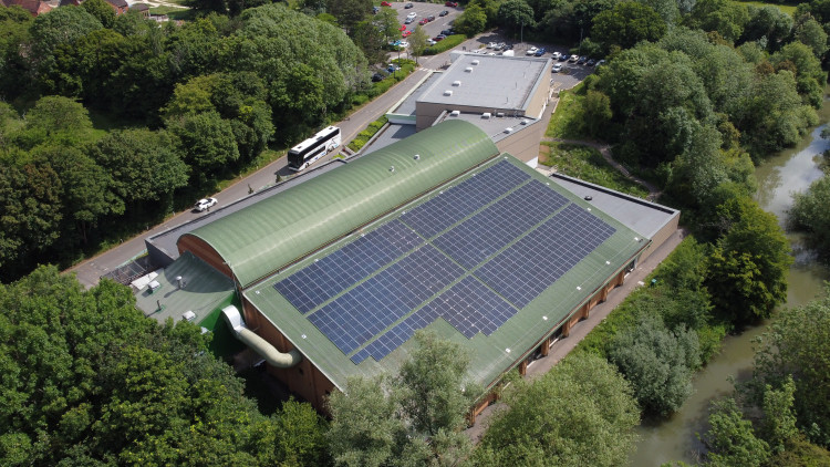 New photovoltaic solar panels have been installed at a leisure centre in Leamington Spa (images supplied)