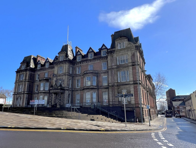 A video posted on social media shows two men exploring the derelict Hanley Town Hall. (Jonathan Hutchins)