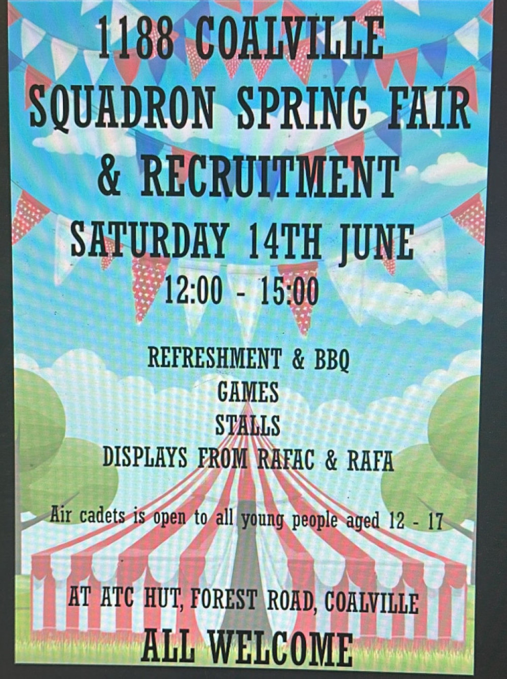 1188 (Coalville) Sqn RAFAC Spring Fair and Recruitment Event at ATC Hut Forest Road, Coalville 1188 (Coalville) Sqn RAFAC Spring Fair and Recruitment Event at ATC Hut Forest Road, Coalville