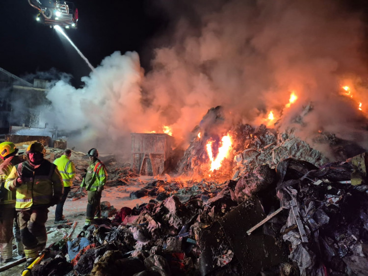 A waste fire at a business premises on Chemical Lane started on Tuesday evening at 11:45pm. (SFARS)