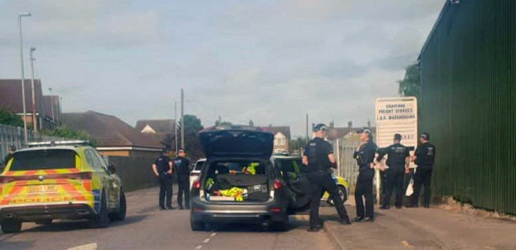 Police officers at the scene.