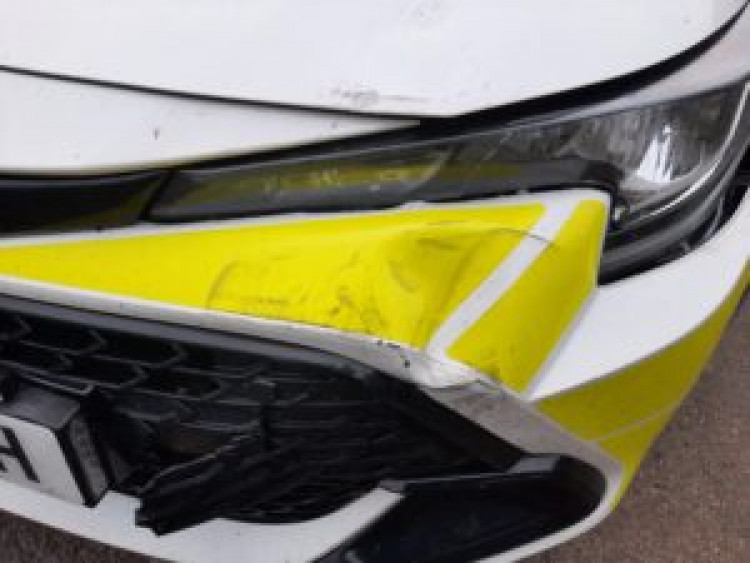 A high-speed chase in Street and Somerton ended with a wrecked van, damaged police car, and the driver escaping. 