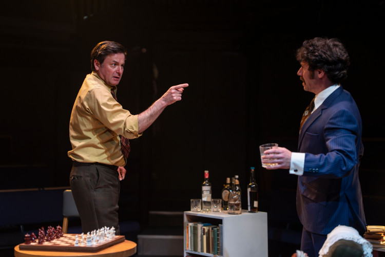 (Left to right) Dominic Rowan and Daniel Abelson command the stage as a pair of old friends (credit: Ellie Kurttz).