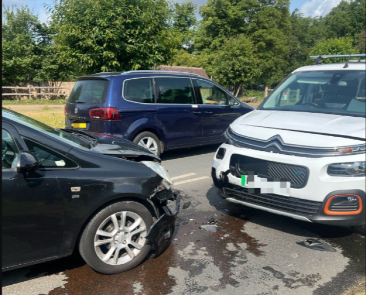 The collision happened on Queens Road in Richmond this morning (Credit: Royal Parks Police)