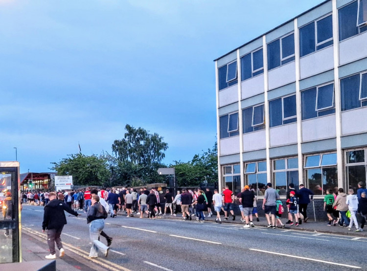 Crowds for the friendly in 2024 as Crewe Alexandra will once again host local rivals Stoke City in a 2025/26 pre-season friendly, taking place on Wednesday 23 July (Ryan Parker).
