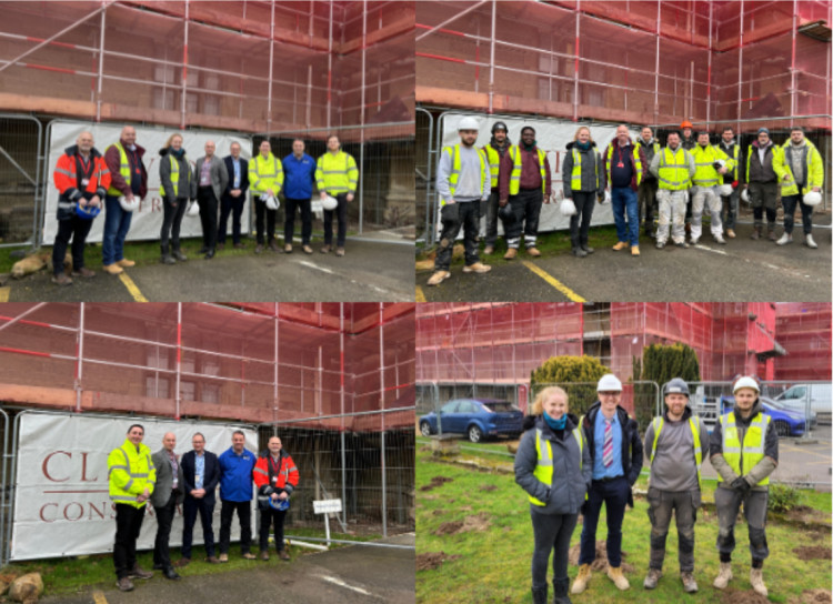 Works underway at Woodcote House in Leek Wootton (image via Warwickshire Police)