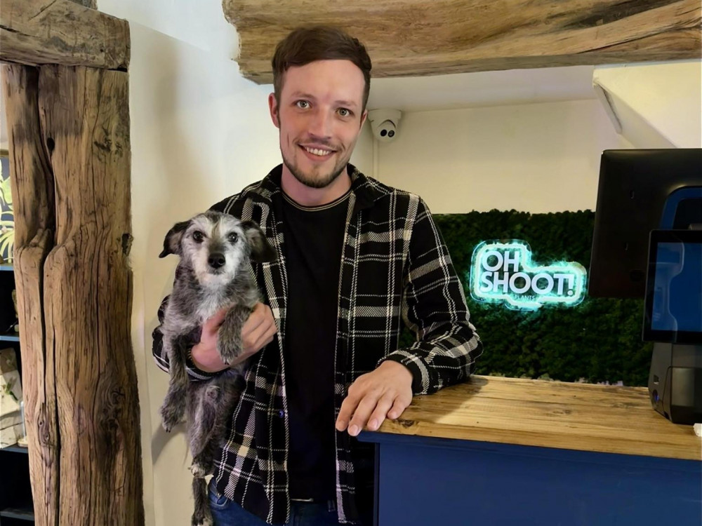 Oh Shoot! Plants owner Nathan Craig and his dog, Dougie (Credit: Nathan Craig) Oh Shoot! Plants owner Nathan Craig and his dog, Dougie (Credit: Nathan Craig)