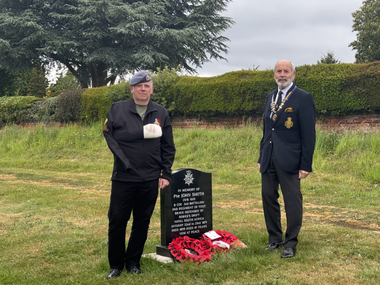 Mark Brown, who researched the life of Pte Smith, and chairman of Ashby Royal British Legion, Dan Harrison. Photos: Ashby Nub News