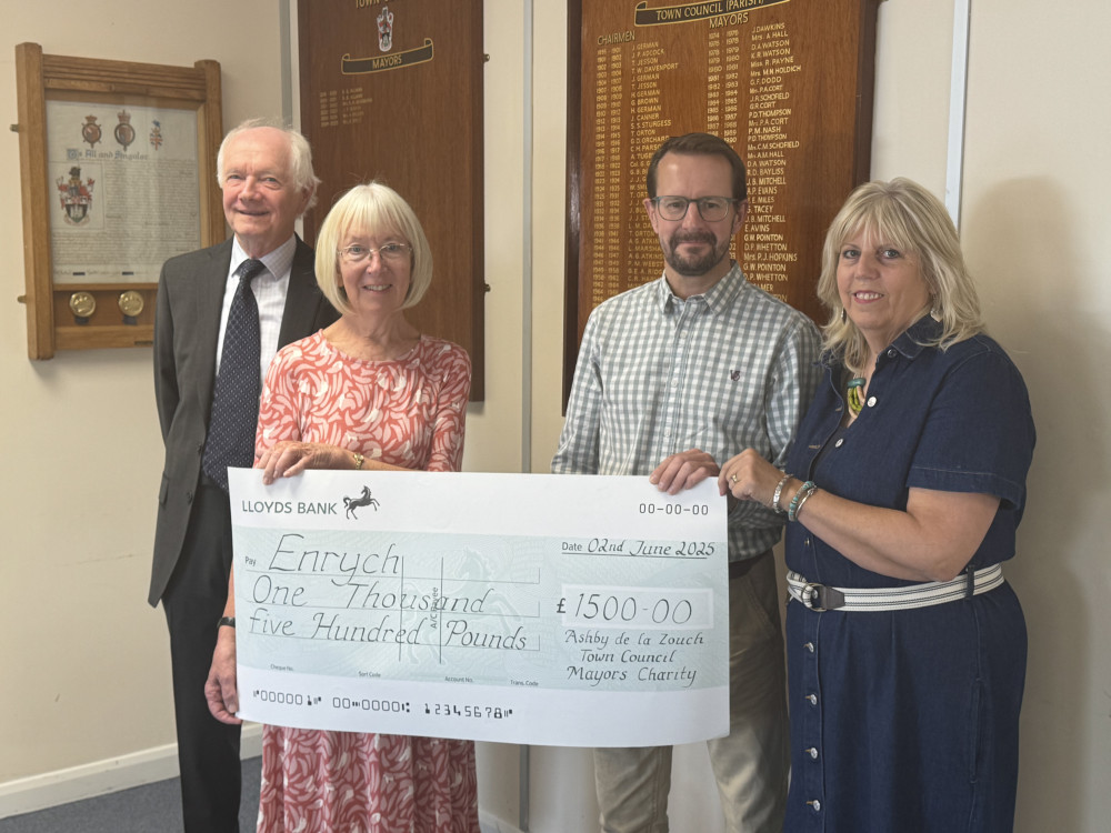 L-R: Cllr Greg Parle, Cllr Liz Parle, Rob Ball, Christine Killip. Photo: Ashby Nub News