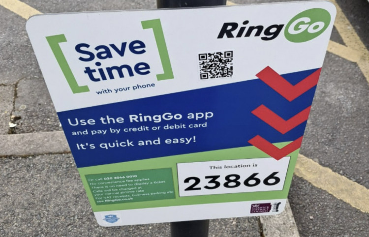 Fake QR codes on RingGo parking signs in Leamington (images via WDC)