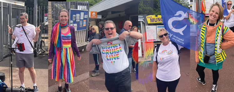 Just some of those who made a colourful departure from Purfleet rail station this morning. 