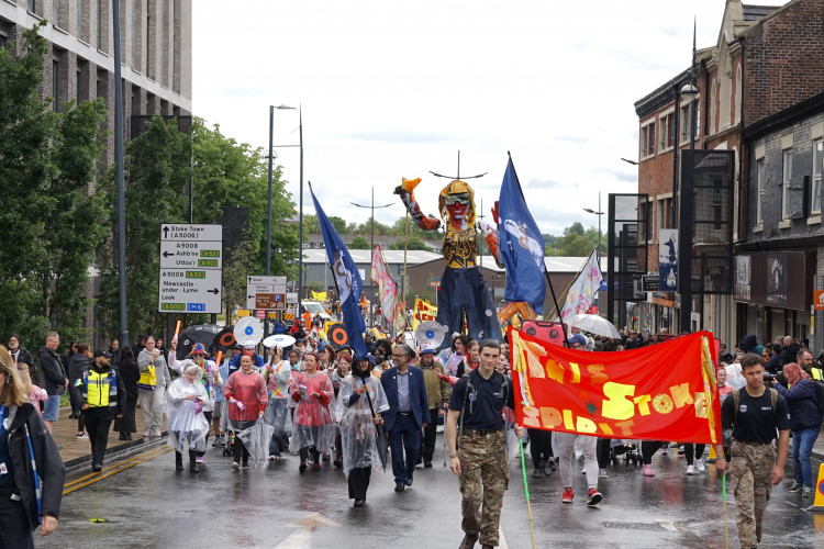 Hundreds walked though the streets of Hanley today in a celebration the city. (Nub News)