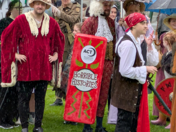 Alsager Community Theatre's Queen Victoria, Henry VIII and Anne Boleyn who will all be in the parade. (Photo: Nub News)