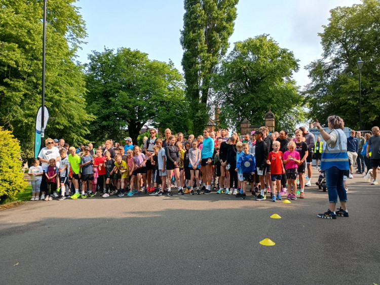 Run director Ruth Beard starting Longton Junior Parkrun on Sunday 8 June 2025. (Supplied)