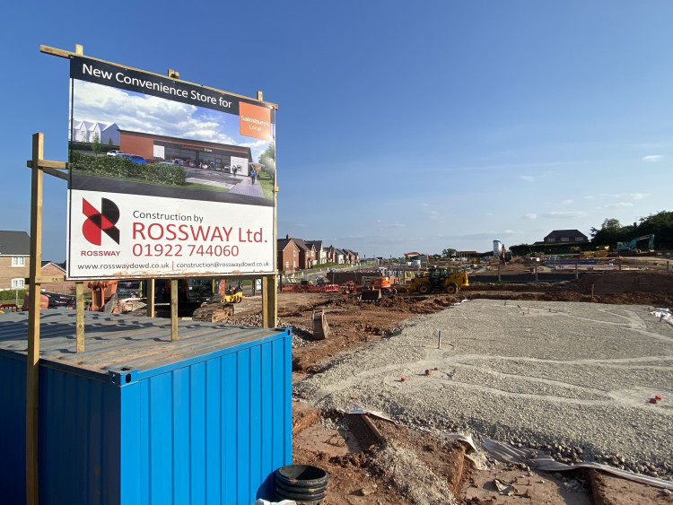 Work has begun om the new Sainsbury's Local store at Westwood Heath (image by Nub News)