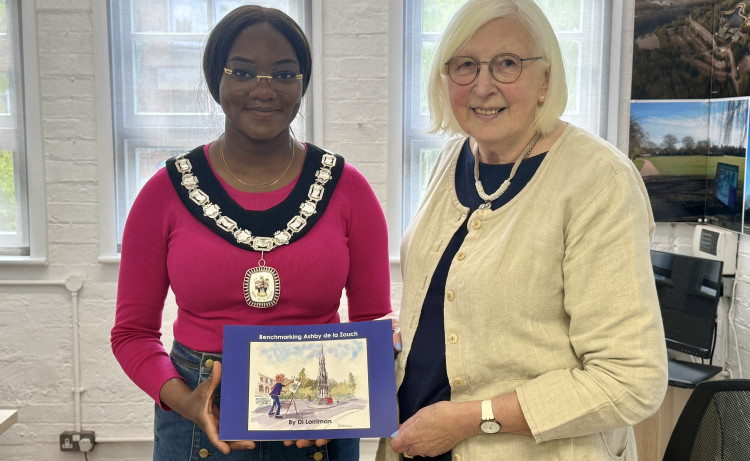 Di Lorriman at the launch of 'Benchmarking Ashby de la Zouch' with Mayor, Cllr Damilola Ojuri. Photos: Ashby Nub News