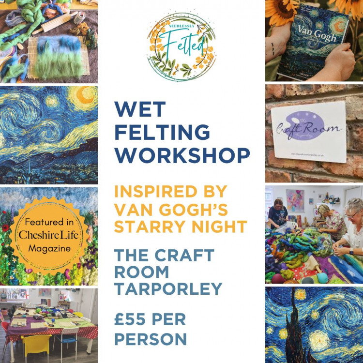 Wet Felting inspired by Van Gogh’s Starry Night - Tarporley